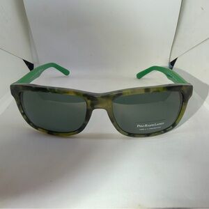 Polo by Ralph Lauren Camouflage Sunglasses with Green Accents